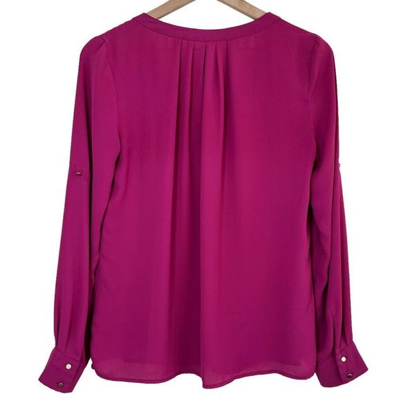 Under Skies from Anthropologie Long Sleeve V Neck Blouse Women’s Small - Picture 3 of 12